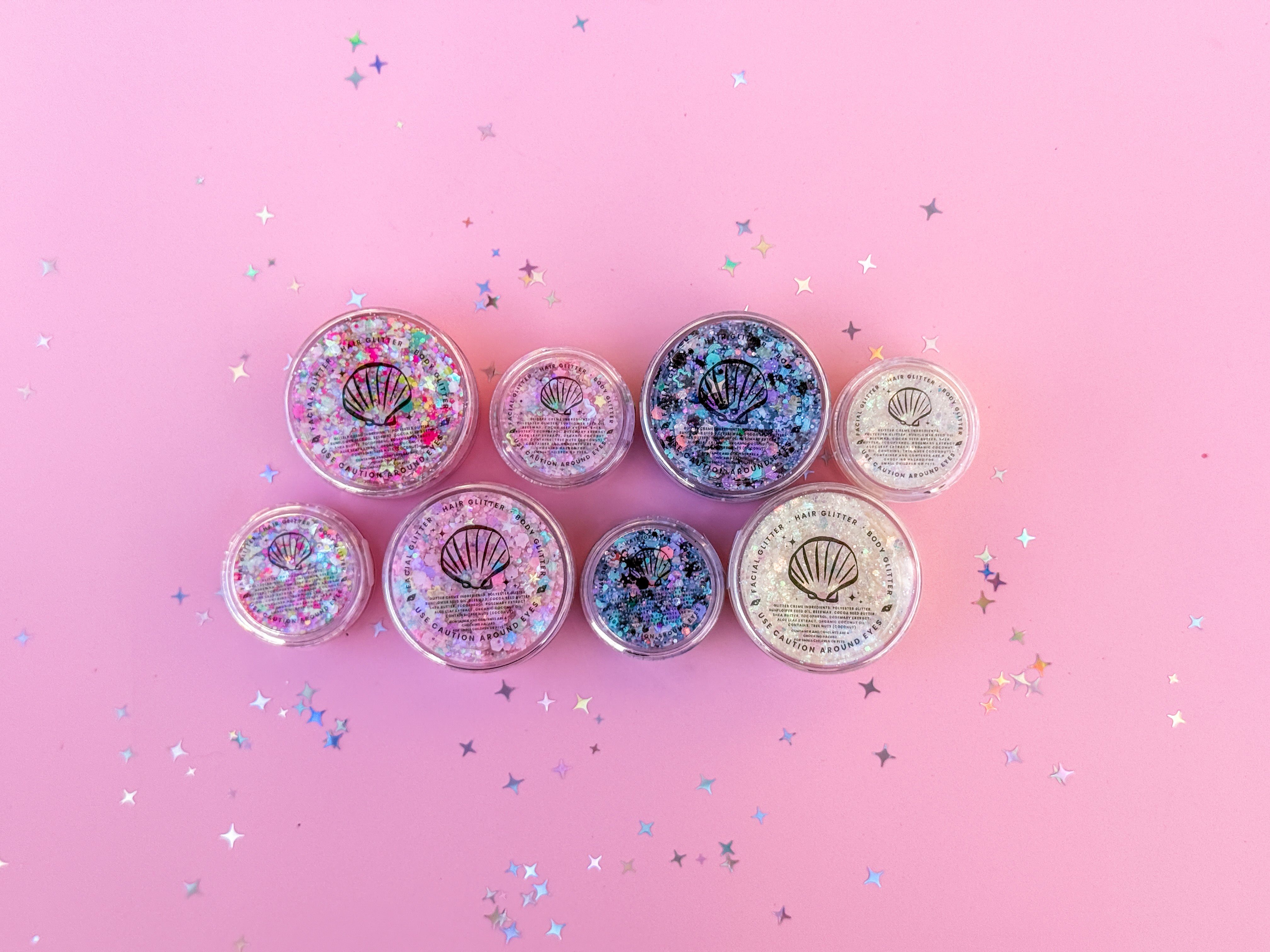 group photo of glitter jars