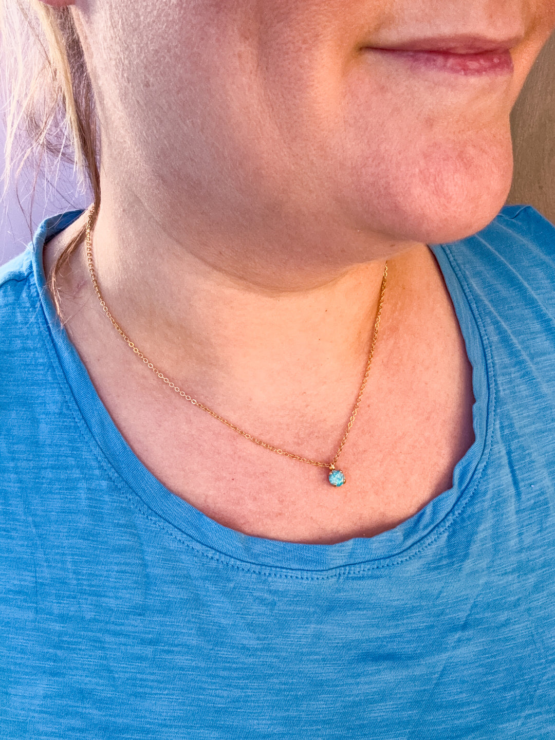 6mm Single Stone Necklace: Jungle Opal