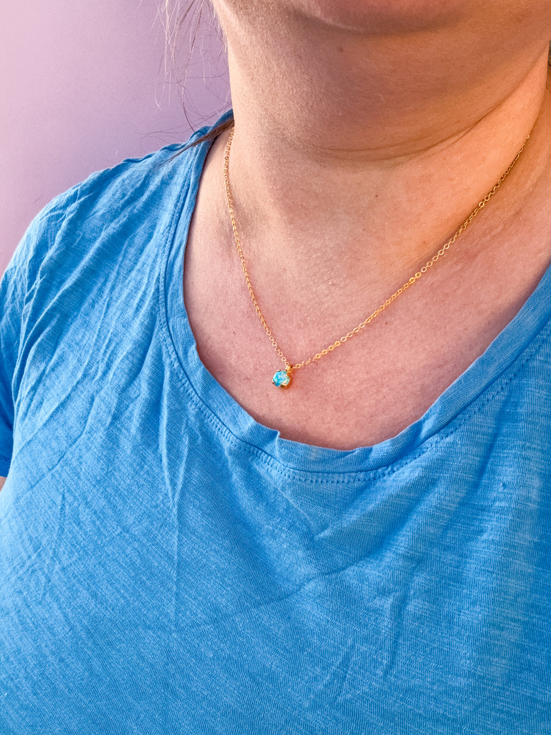6mm Single Stone Necklace: Jungle Opal