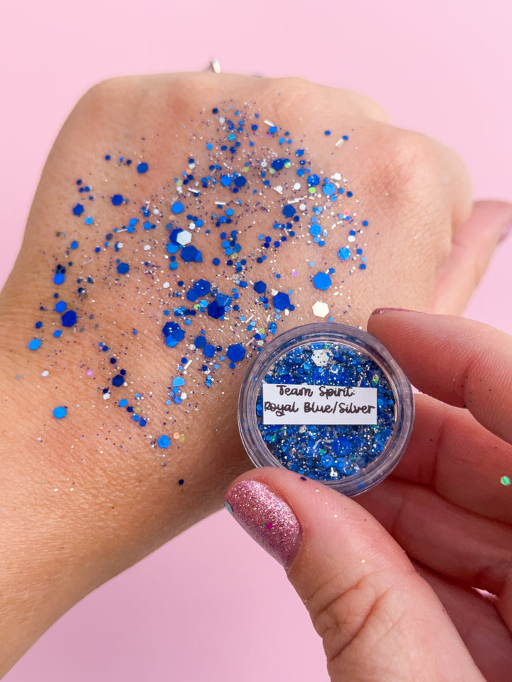 Glitter Creme: Team Spirit: Royal Blue + Silver Body Glitter