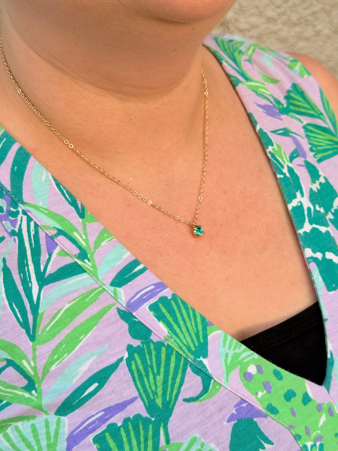 6mm Single Stone Necklace: Meadow Twinkle