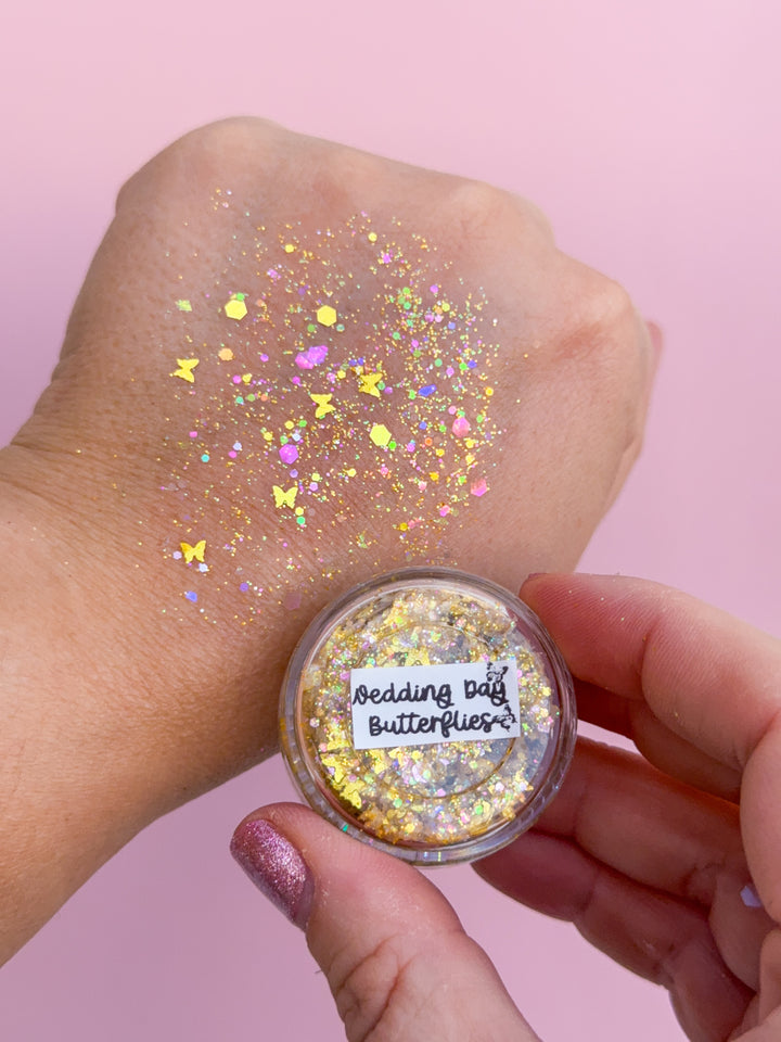 Glitter Creme: Wedding Day Butterflies with Butterfly Glitter