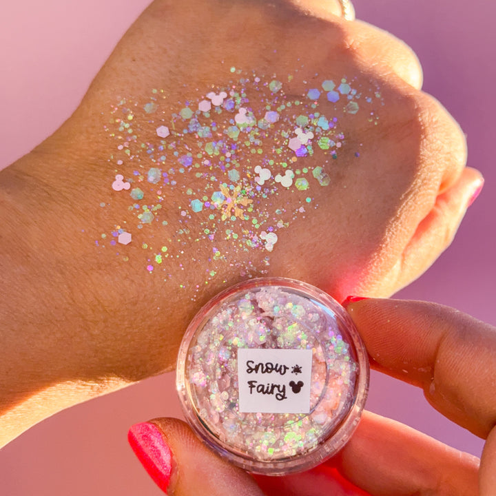 Glitter Creme: Snow Fairy Body Glitter with Mouse and Snowflake shapes