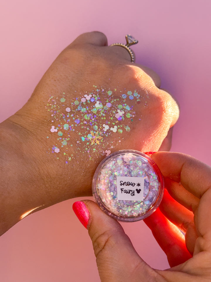Glitter Creme: Snow Fairy Body Glitter with Mouse and Snowflake shapes