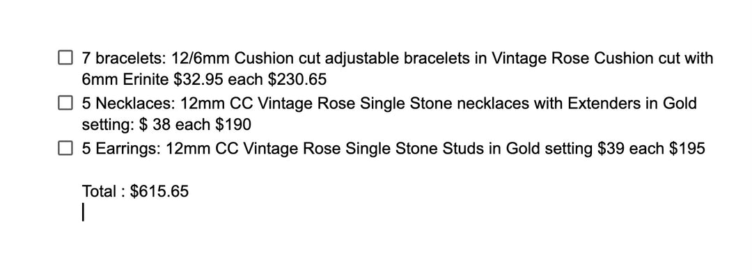Custom listing for Megan - 17 items total Estimated Arrival October 28-30th