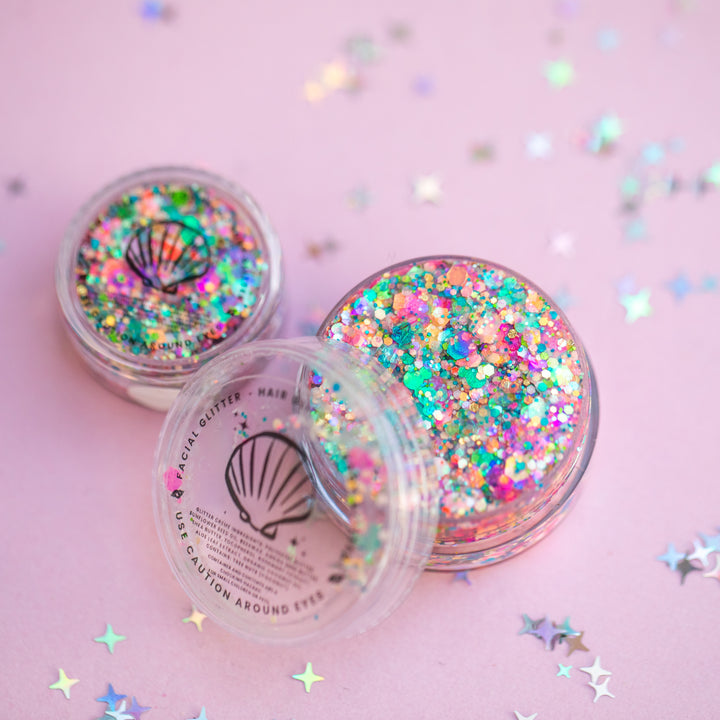 Body Glitter: Orange Bird Flower Party (with Mouse shaped glow in the dark glitter)