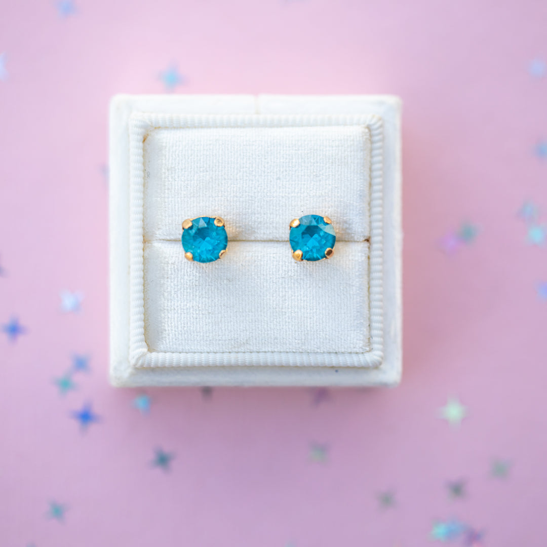 6mm Peacock Twinkle Studs or Drops
