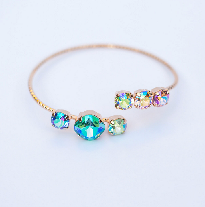 12/8mm Bangle Bracelet Pastel Rainbow - adjustable