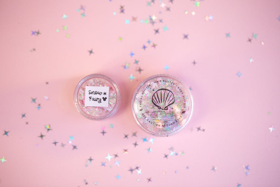 Glitter Creme: Snow Fairy Body Glitter with Mouse and Snowflake shapes