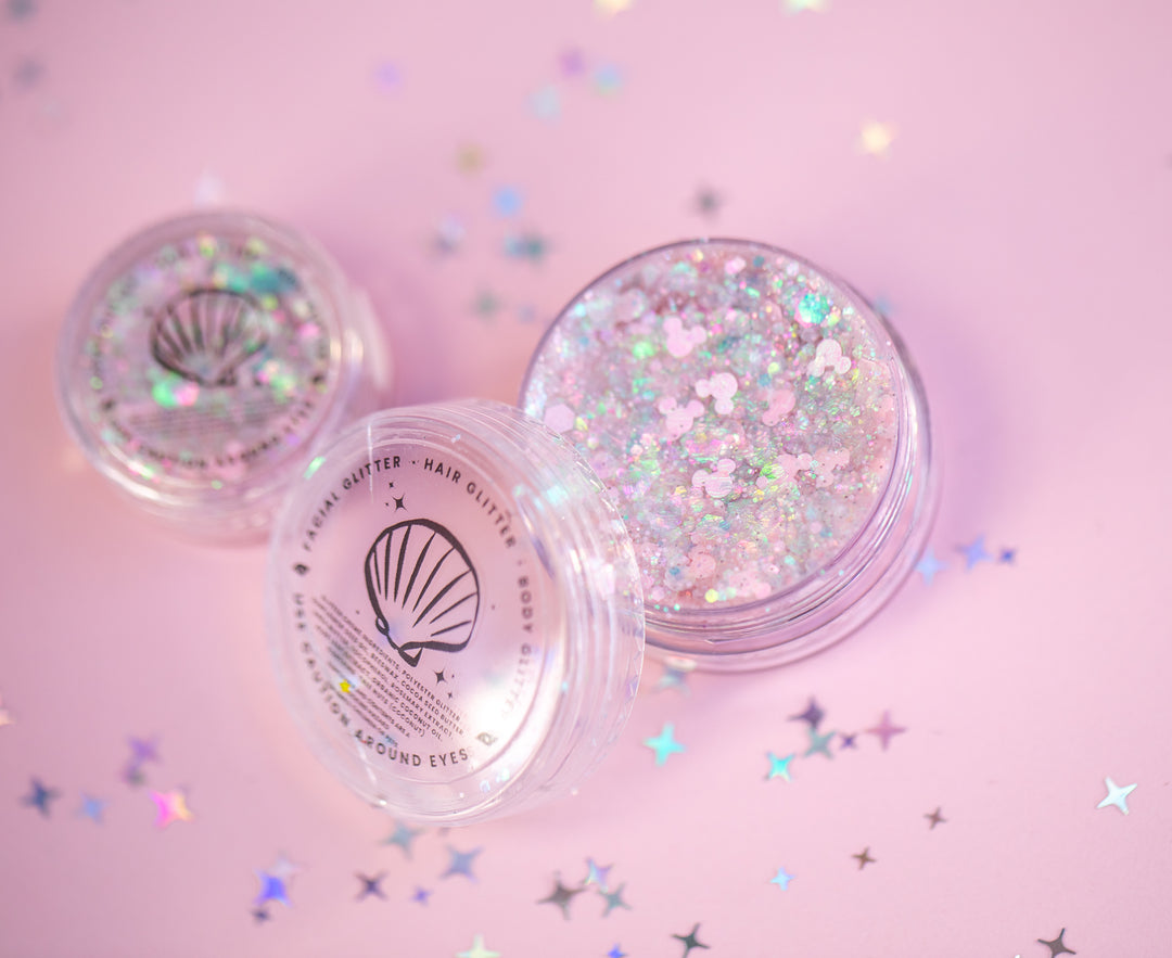 Glitter Creme: Snow Fairy Body Glitter with Mouse and Snowflake shapes