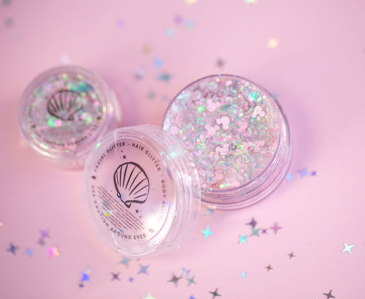 Glitter Creme: Snow Fairy Body Glitter with Mouse and Snowflake shapes