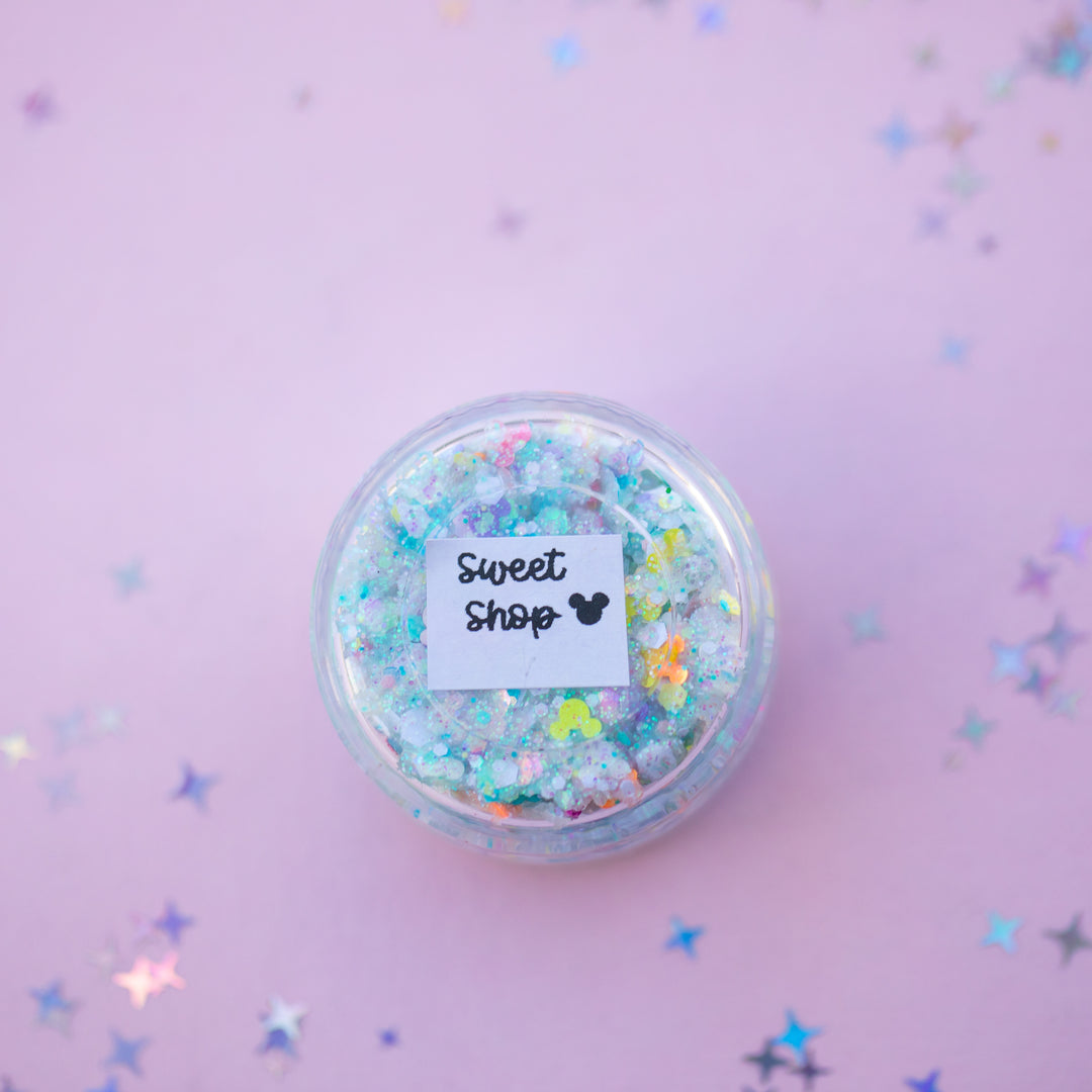 Glitter Creme: Sweet Shop Body Glitter with Mouse shaped glitter