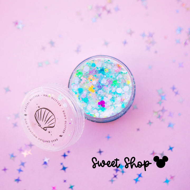 Glitter Creme: Sweet Shop Body Glitter with Mouse shaped glitter