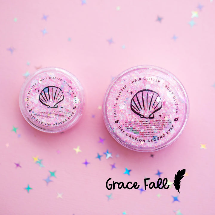Glitter Creme: Grace Fall Body Glitter with feather shaped glitter
