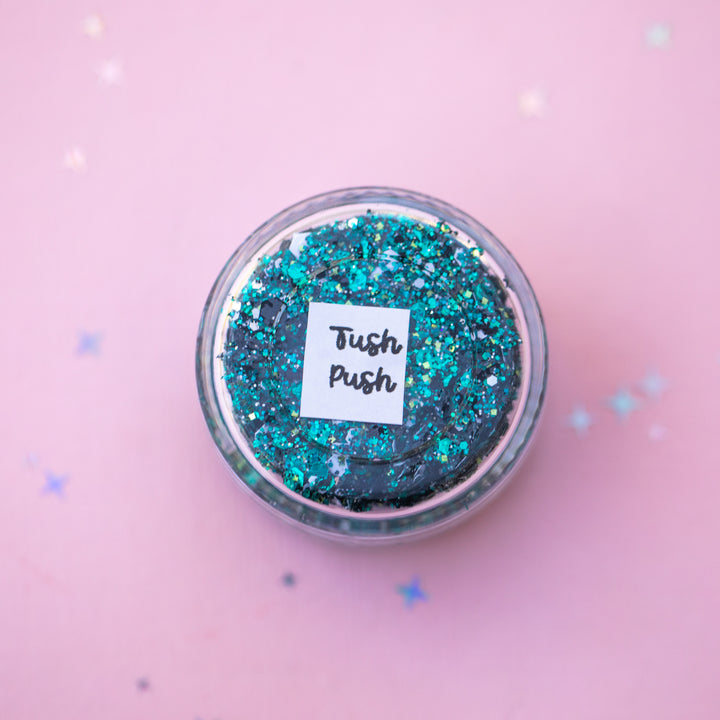 Tush Push Body Glitter (optional footballs) Glitter Creme