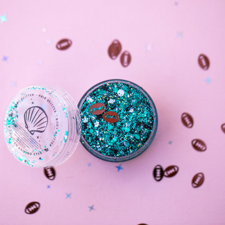 Tush Push Body Glitter (optional footballs) Glitter Creme