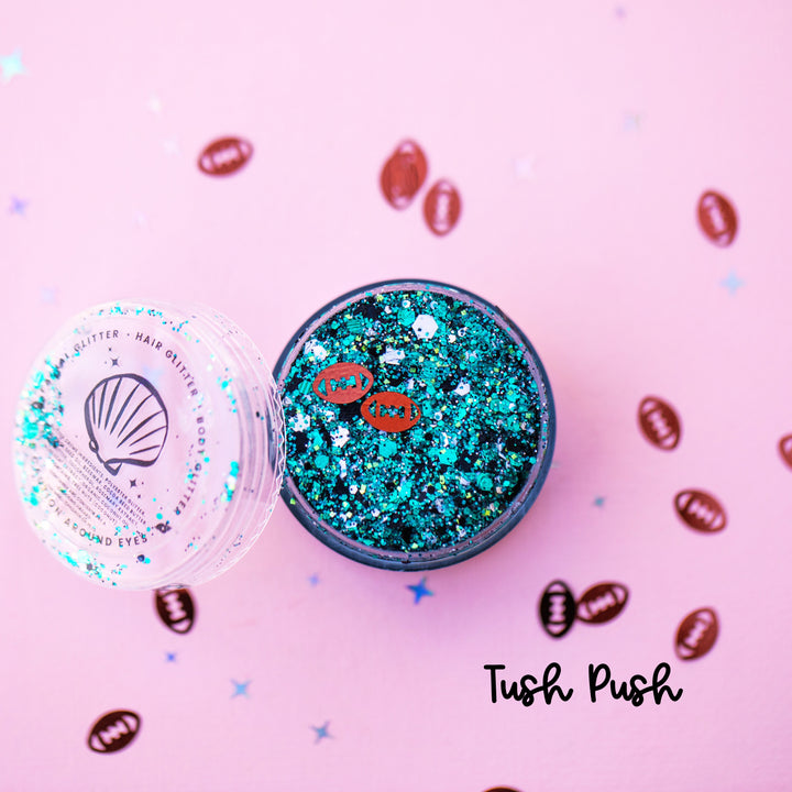 Tush Push Body Glitter (optional footballs) Glitter Creme