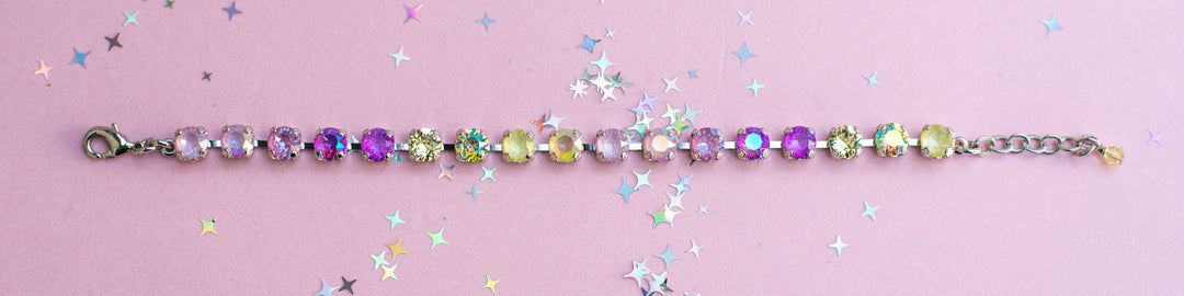 6mm Crystal Bracelet: Violet Lemon Spritz