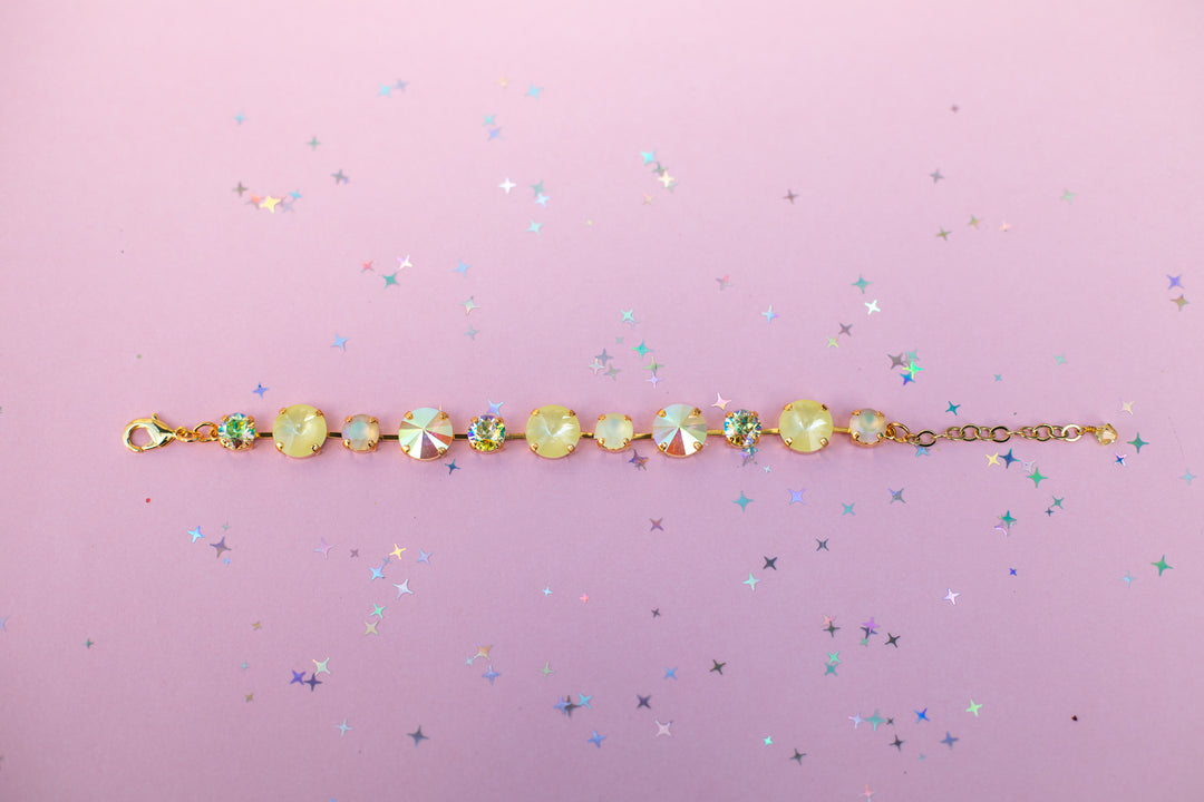 12/8mm Rivoli Crystal Bracelet: Yellow Star