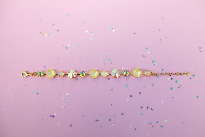 12/8mm Rivoli Crystal Bracelet: Yellow Star