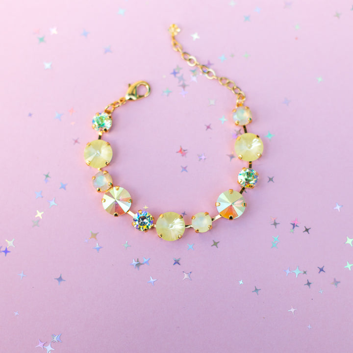 12/8mm Rivoli Crystal Bracelet: Yellow Star