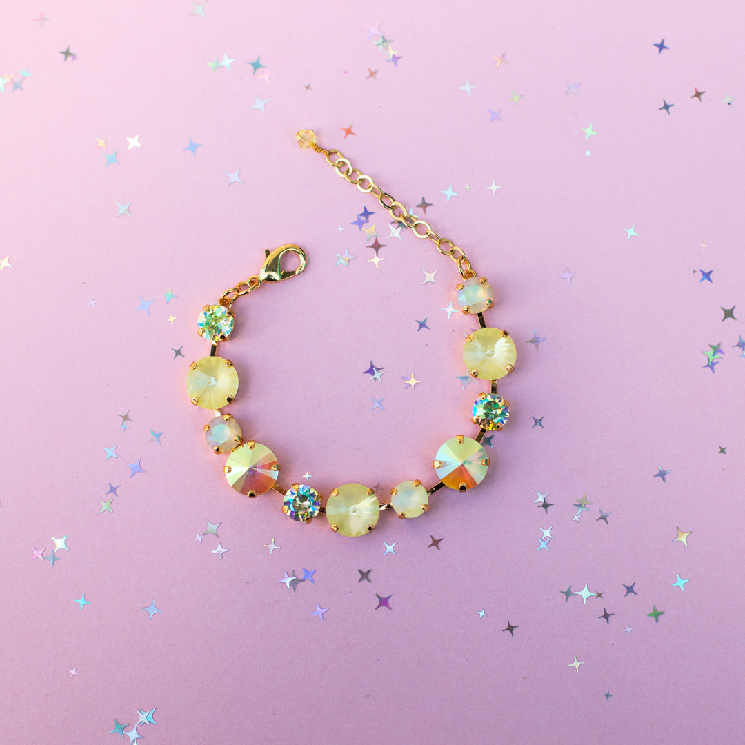 12/8mm Rivoli Crystal Bracelet: Yellow Star