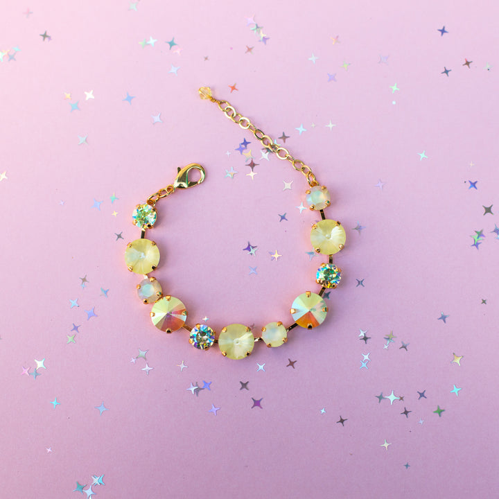 12/8mm Rivoli Crystal Bracelet: Yellow Star