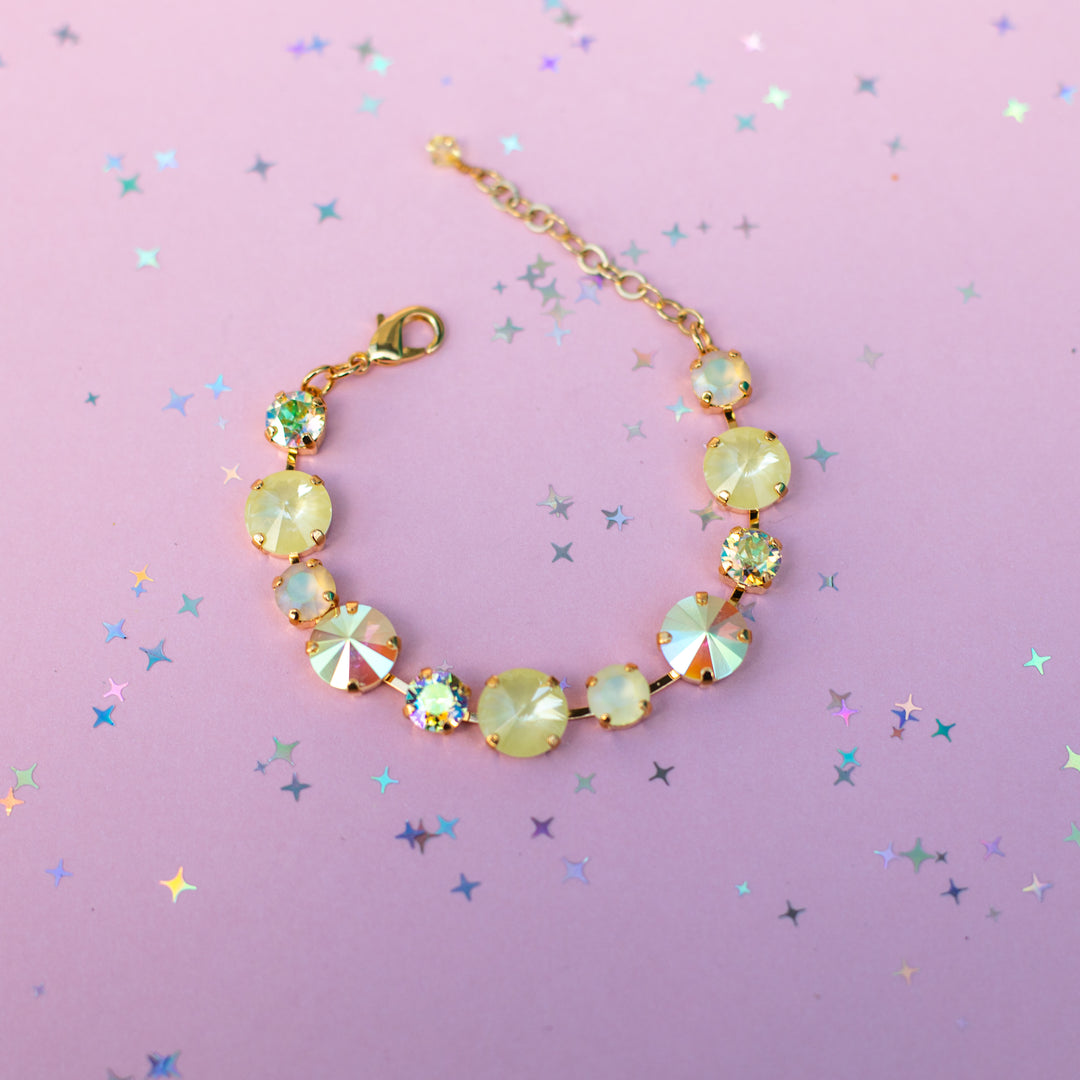 12/8mm Rivoli Crystal Bracelet: Yellow Star