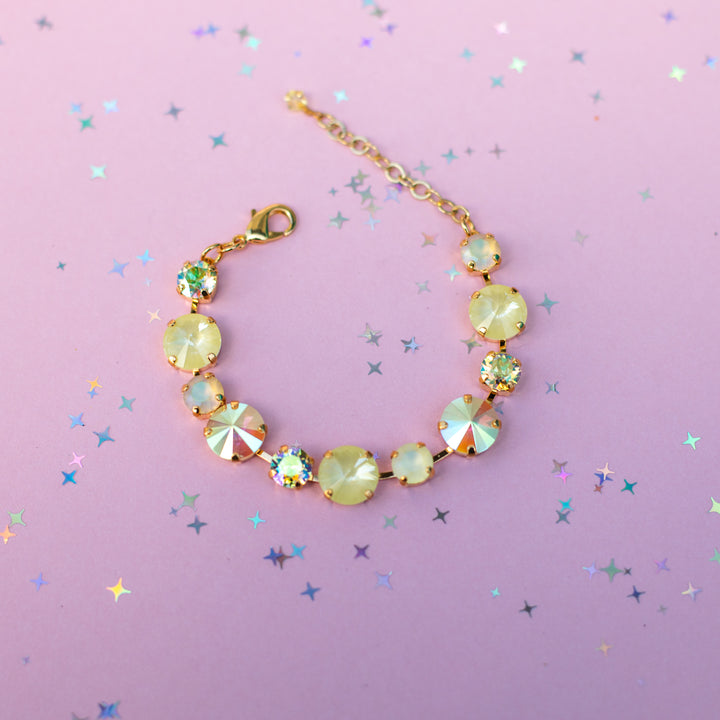 12/8mm Rivoli Crystal Bracelet: Yellow Star