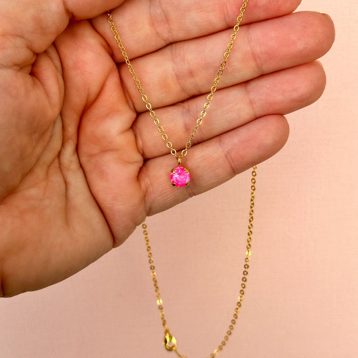6mm Necklace - Electric Pink Twinkle