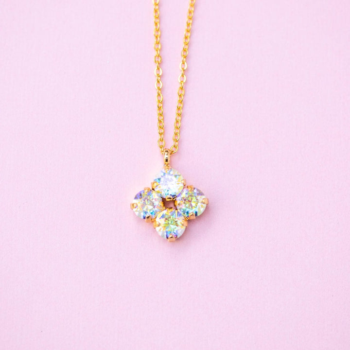6mm 4 stone Clover Necklace Transmission- choose setting color