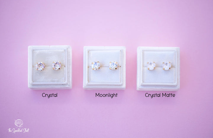 Crystal Favorites Stud Earrings - 8mm - choose crystal color and setting color