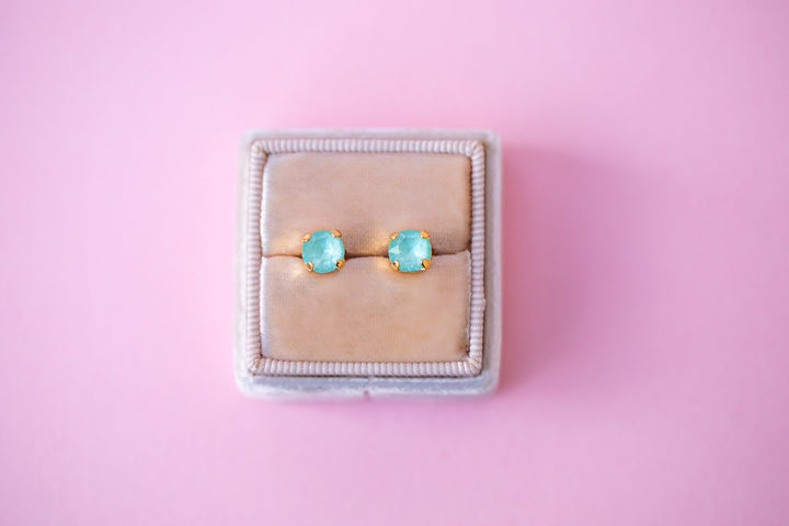 6mm Frosted Mint Twinkle Studs or Drops