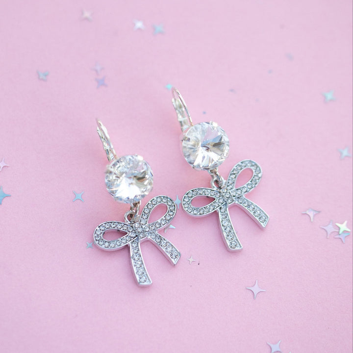 12mm Rivoli Crystal Bow Drops OR Studs - choose setting