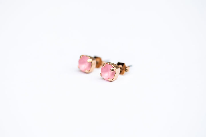 Light Rose Matte Earrings - 6mm OR 8mm