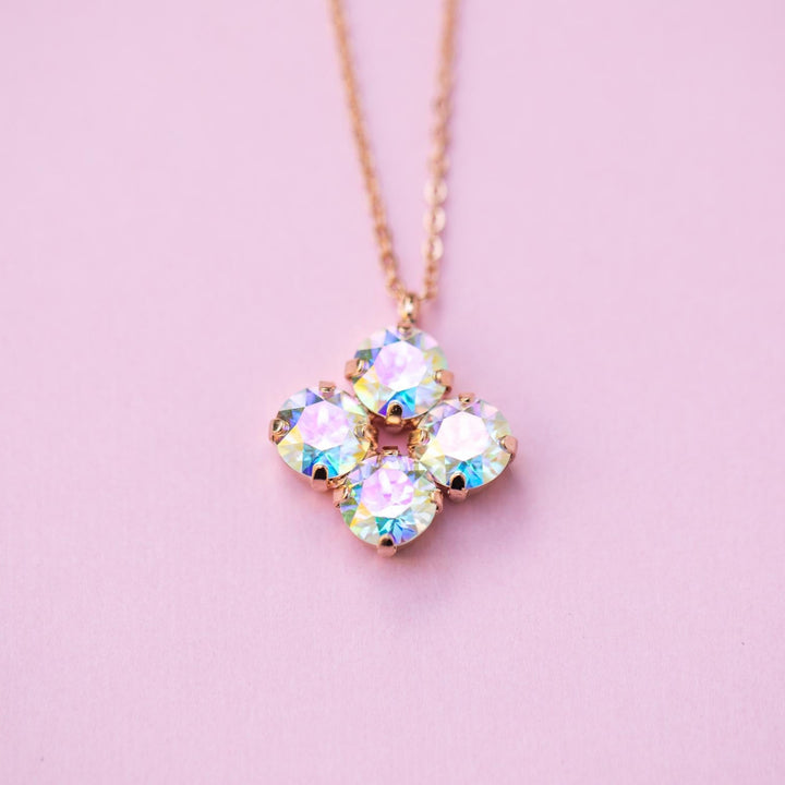 8mm 4 stone Clover Necklace Transmission- choose setting color