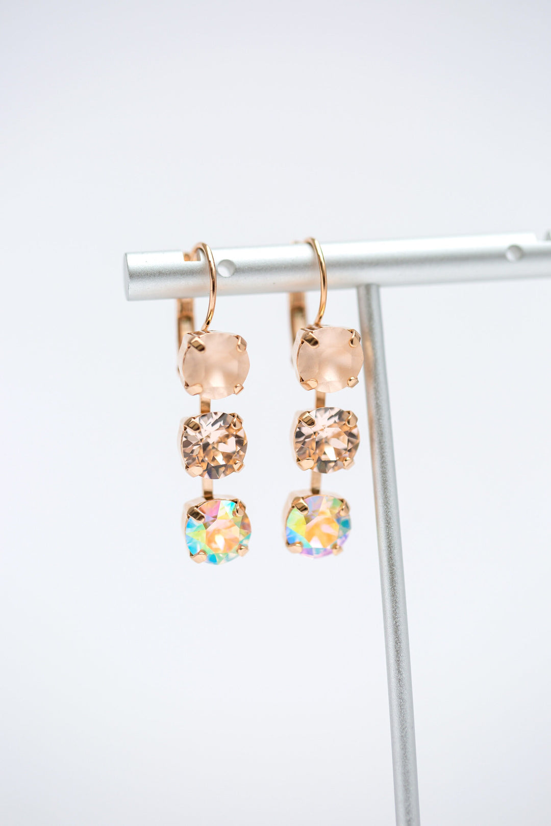 8mm 3 Stone drops -Champange Pop -choose setting color