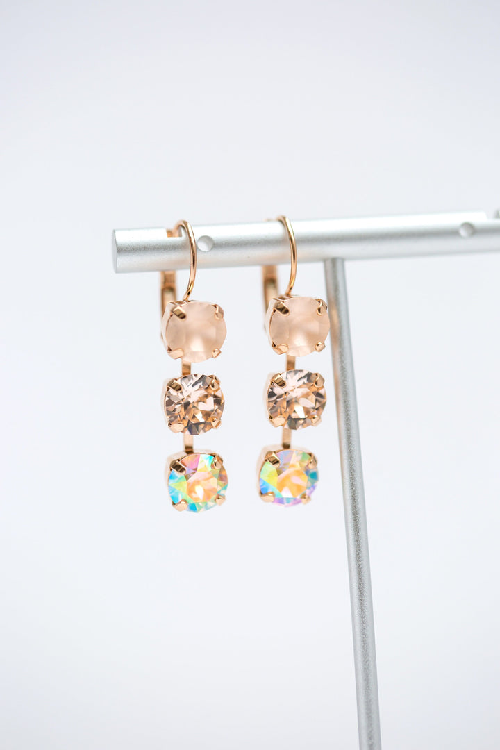 8mm 3 Stone drops -Champange Pop -choose setting color