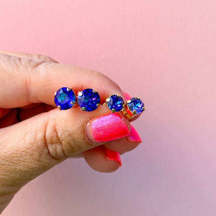 Heliotrope 8mm or 6mm Earrings - choose setting color and style