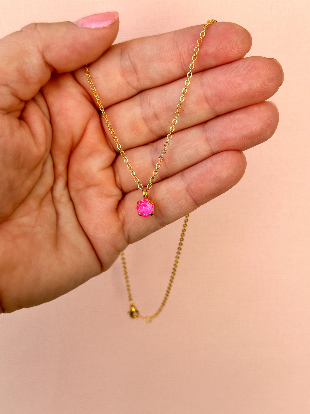 6mm Necklace - Electric Pink Twinkle