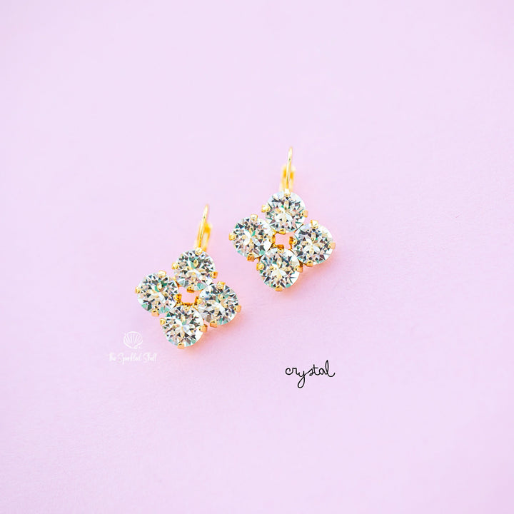 4 stone Clover 8mm Crystal Drops  - choose setting color