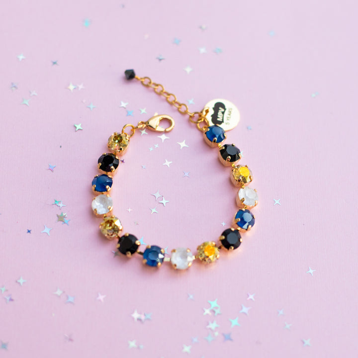 8mm Crystal Bracelet: Cheers to 5 Years (with gold)