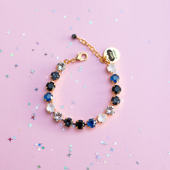 8mm Crystal Bracelet: Cheers to 5 Years (no gold)