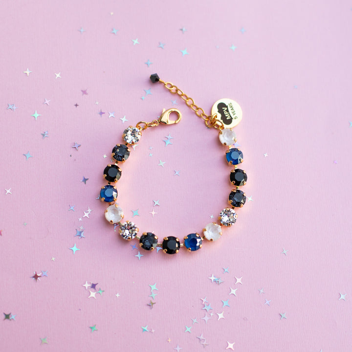 8mm Crystal Bracelet: Cheers to 5 Years (no gold)