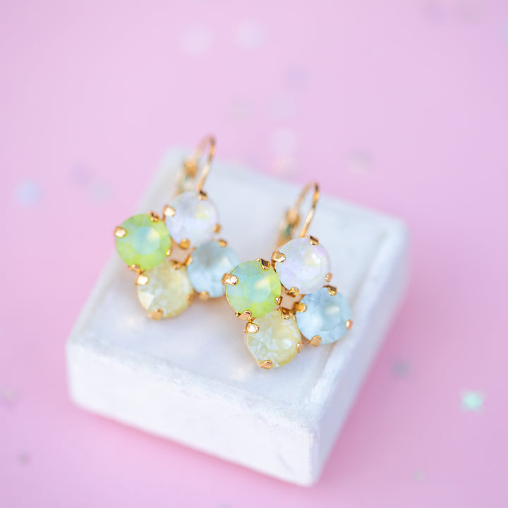 8mm Clover Earrings: Coconut Lime Crush