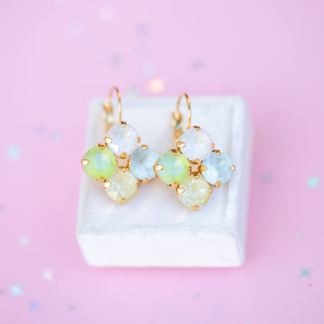 8mm Clover Earrings: Coconut Lime Crush