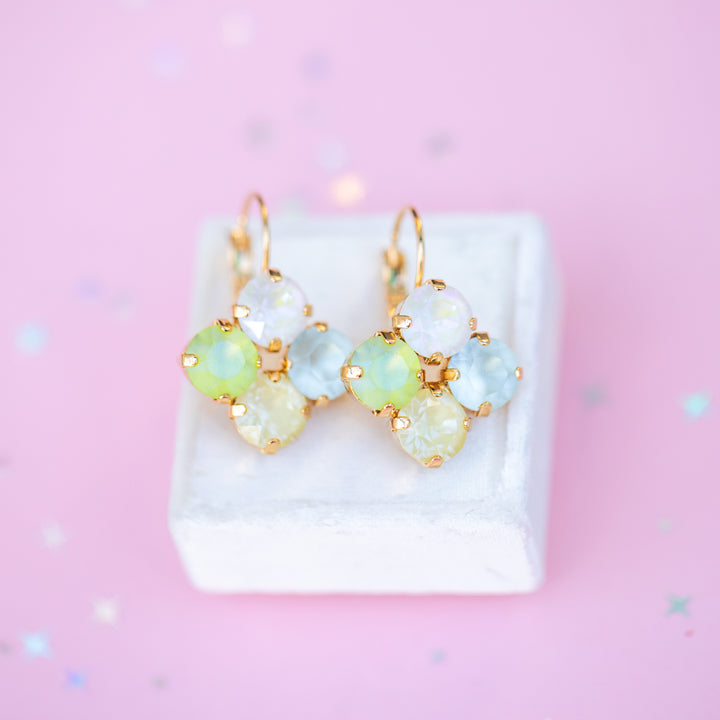 8mm Clover Earrings: Coconut Lime Crush