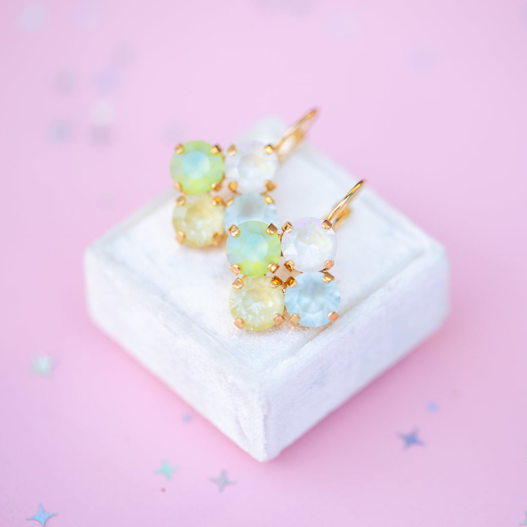 8mm Clover Earrings: Coconut Lime Crush