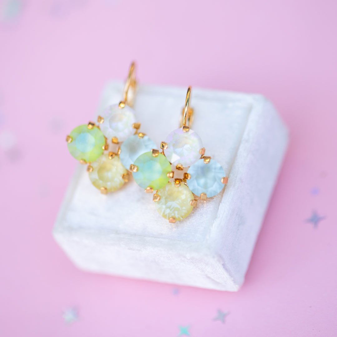 8mm Clover Earrings: Coconut Lime Crush