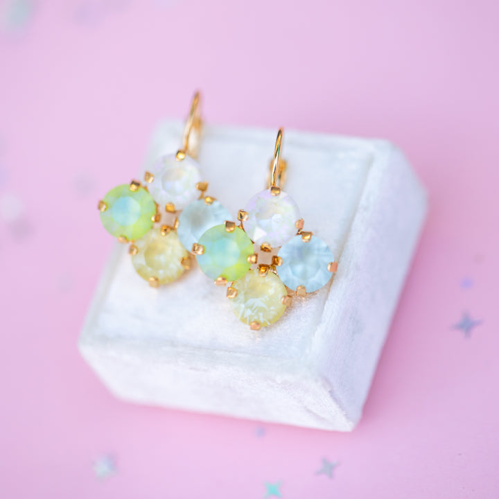 8mm Clover Earrings: Coconut Lime Crush
